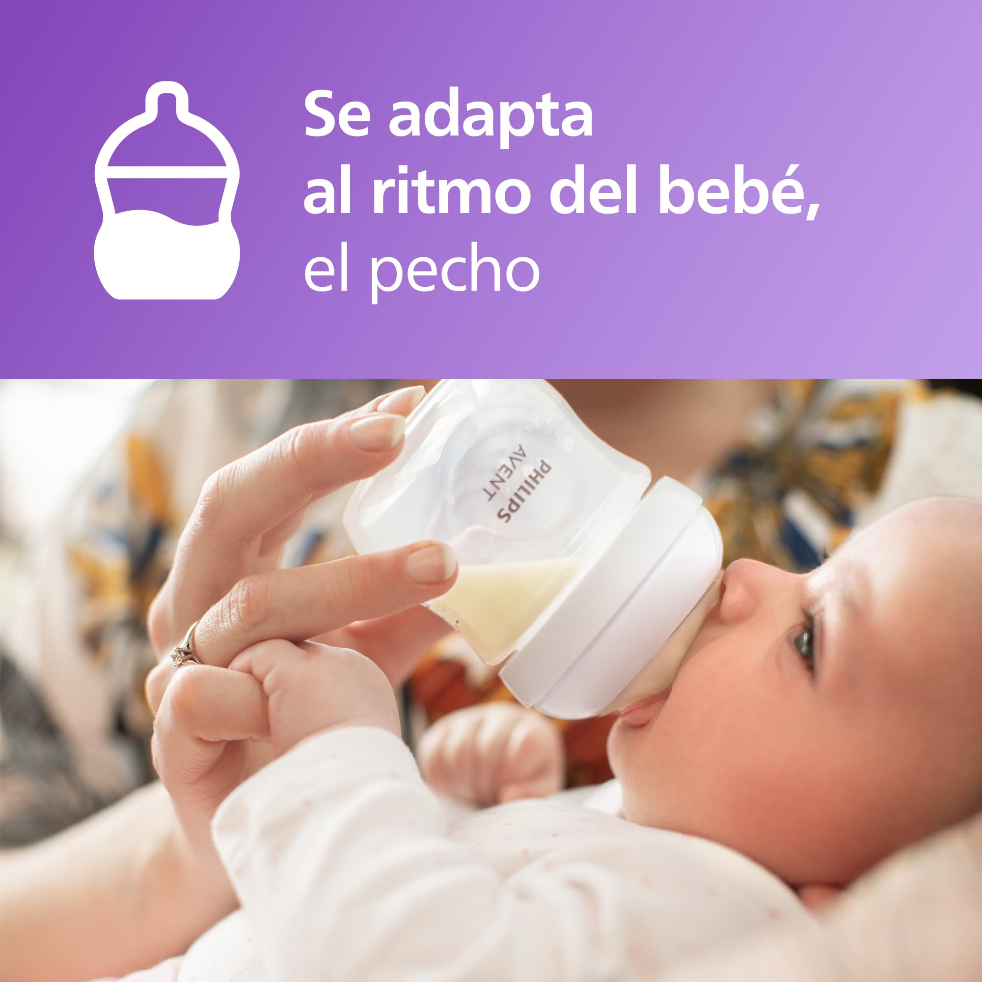 Philips Avent Natural Response, set de regalo para bebés: biberón Natural Response de 125 ml con tetina T2 (para bebés de 0 meses o más), chupete Ultra Air, modelo SCD837/10