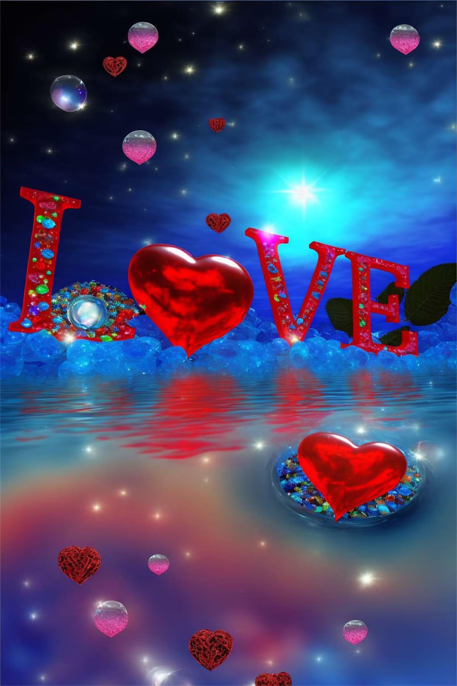 Puzzle dla dorosłych, 1200 elementów, Red Love Blue Artwork Puzzle 75 x 50 cm, kolorowe puzzle "zrób to sam" do dekoracji domu, rodzinne puzzle dla początkujących i dzieci