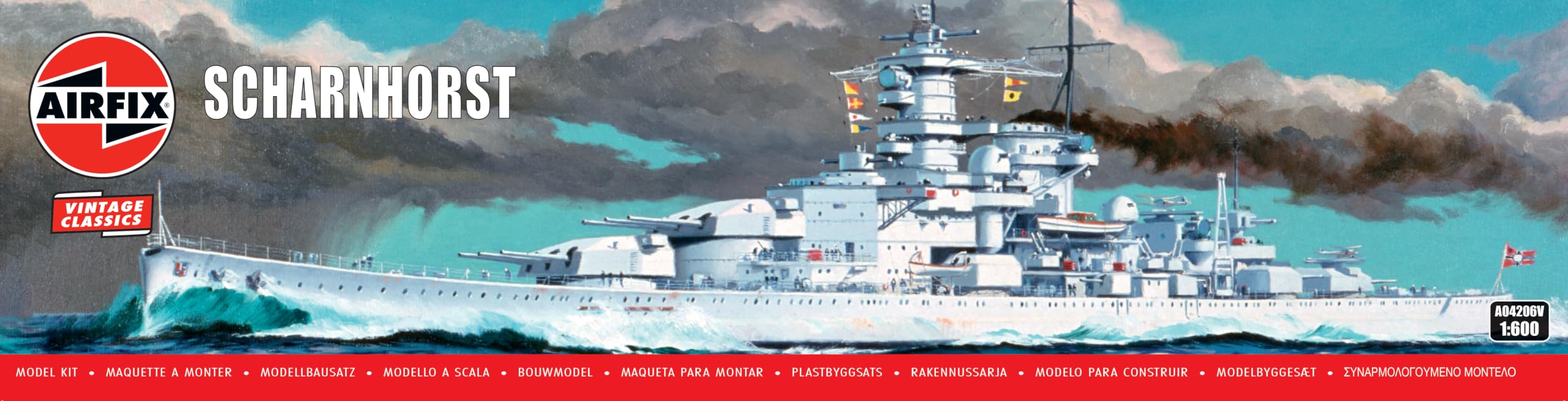 Airfix Vintage Model Kits Ship, A04206V Scharnhorst, 1:600 Scale