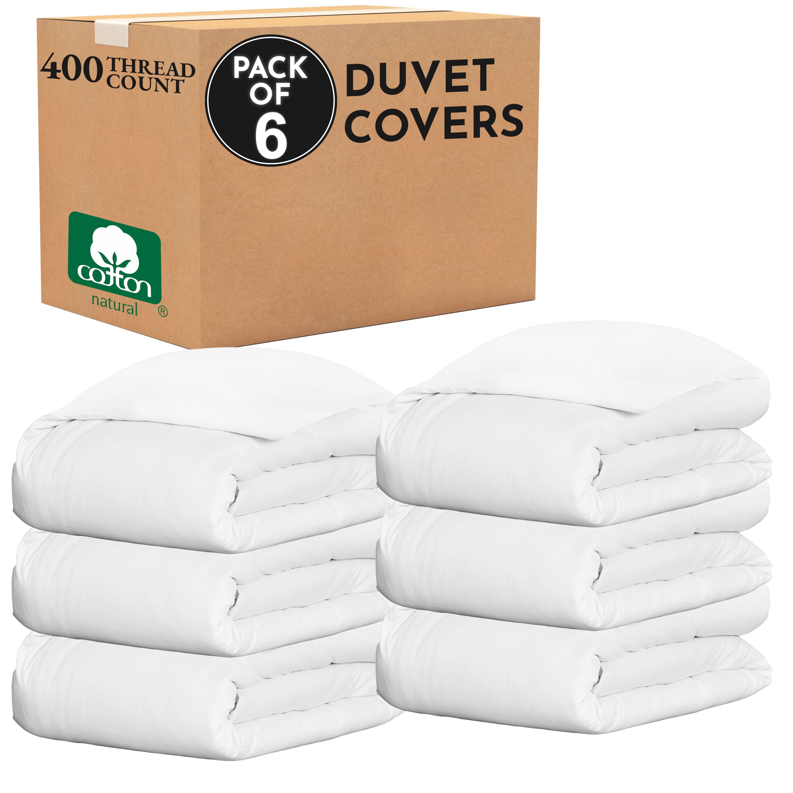 California Design Den 100% Cotton Sateen Oversized King Duvet Covers, White
