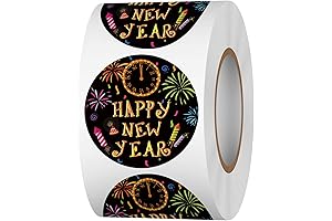 500 Pcs Happy New Year Stickers: Exclusive Holiday Labels for Festivities