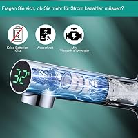 Detbom LED kijelzős mosdó csaptelep zuhanyfunkcióval, 2 sugaras konyhai csap, energiatakarékos egykari mixer 3