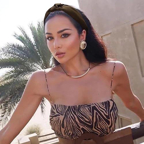 Vista 10 de VELSCRUN Diademas anudadas para mujer, 12 unidades, diadema ancha, estilo bohemio, turbante, banda elástica para el cabello, accesorios