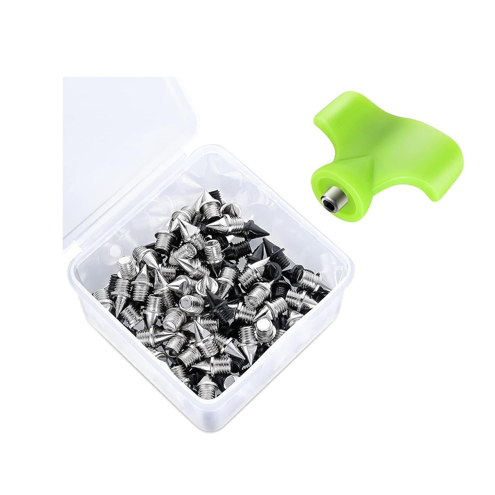 RNXRZANK Metal Thread Golf Shoe Spikes for Men and Women with Installation Accessories, Black Silver