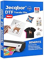 Vista 9 de Jecqbor DTF - Papel de transferencia de calor PET A3 (100 hojas), película DTF transparente brillante de doble cara para impresora de inyección