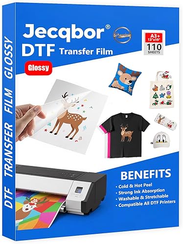 Miniatura 9 de DTF - Papel de transferencia de calor PET A3 100 hojas película DTF transparente brillante de doble cara para impresora de inyección de tinta DTF