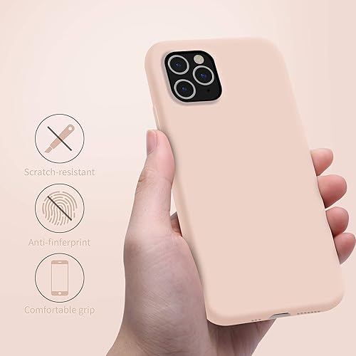 Miniatura 5 de OTOFLY Funda compatible con iPhone 11 Pro, ultra delgada, de silicona líquida, antiarañazos, a prueba de golpes, con forro de microfibra (rosa)