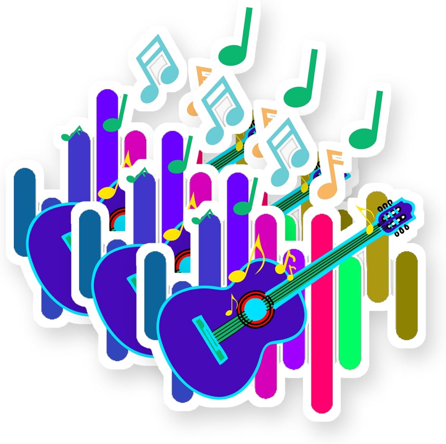 Cool Music Lover Vinyl Stickers 3 Pack 3 Inch