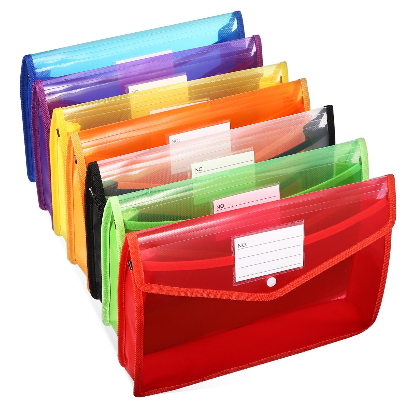 Holibanna 7pièces Porte-Document Transparent avec Poches Étiquettes De Folders Organisateur De Documents Expansible pour Bureau Et Voyage