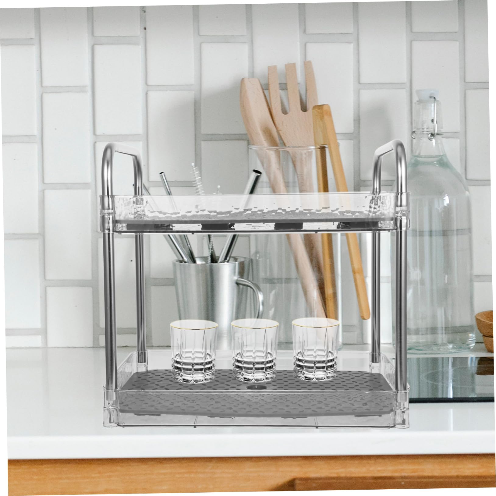 Cabilock Estante De Secado De Platos Soporte De Vajilla Material Pet Duradero Compacto para Cocina