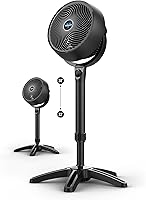Vornado 683 Pedestal Air Circulator Fan - Whole Room Vortex Circulation, Adjustable 32-38" Height, 3 Speeds, Quiet Bedroom Standing Fan, Black