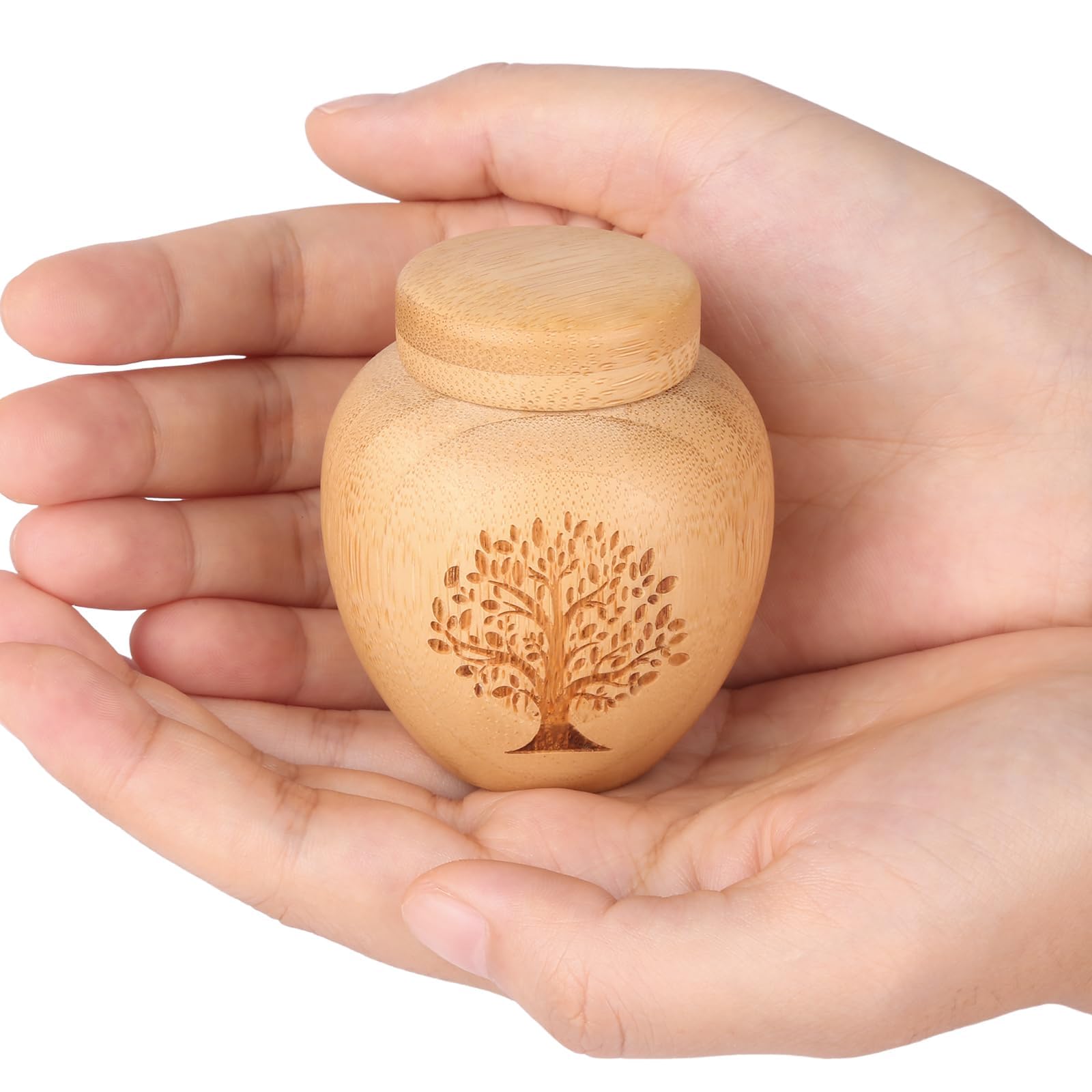 Amazon.co.jp: 竹製 ミニ骨壷 ペット用・人間分骨用 1個セット