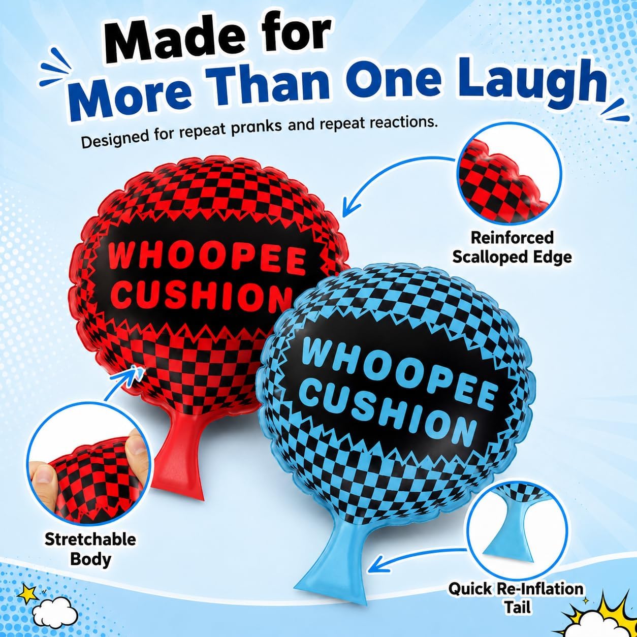 4-Piece Whoopie Cushion Set, Classic Prank Kit for Gag Gifts image 4