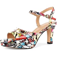 Zamikoo Womens Platform Heels Chunky High Heeled Sandals Open Round Toe Slingback Heels Ankle Strap Wedding Fashion Shoes 3.5 Inch