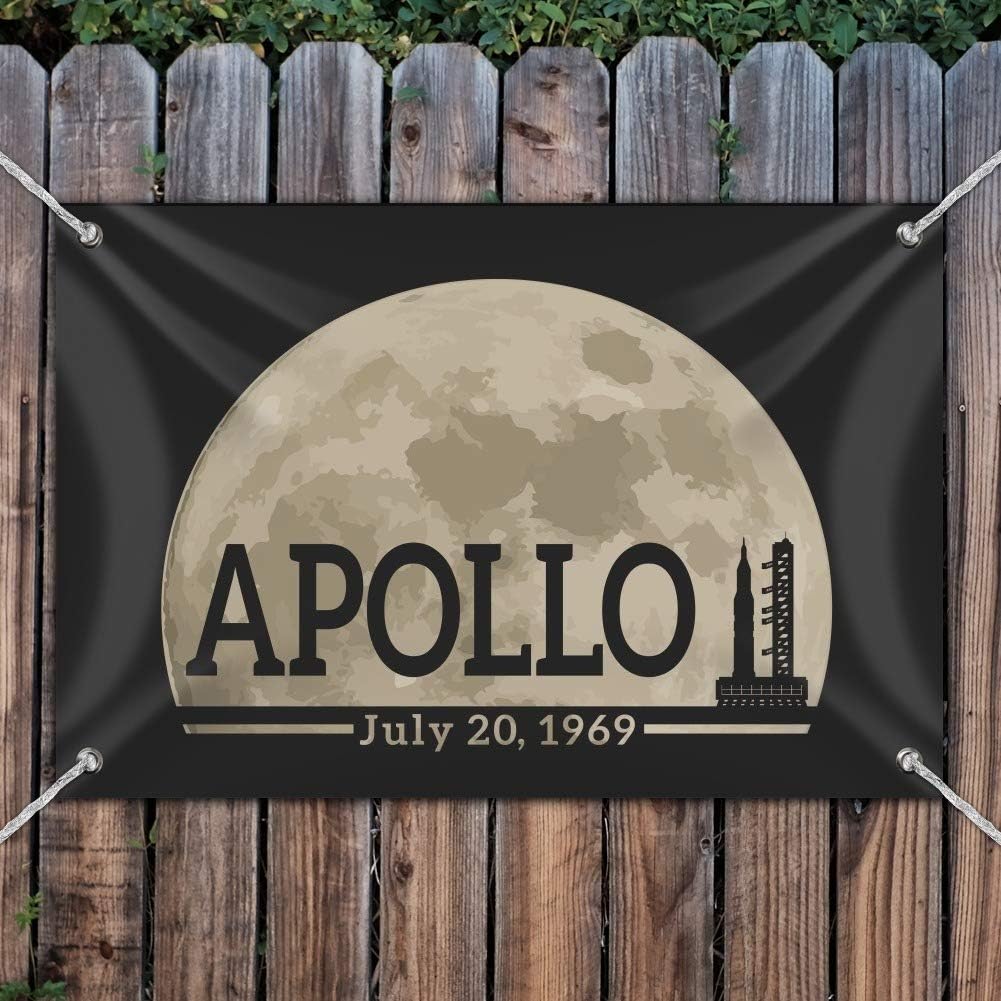GRAPHICS & MORE NASA Apollo 11 Moon with Saturn V Rocket and Launchpad Home Business Office Sign