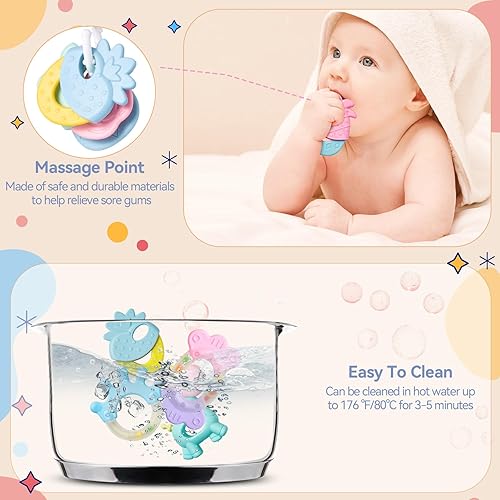 Miniatura 3 de 15 sonajeros para bebés de 0 a 6 meses, sonajeros de bebé sin BPA de 0 a 3, 6 a 12 meses para recién nacidos, juguetes suaves de dentición, juguetes