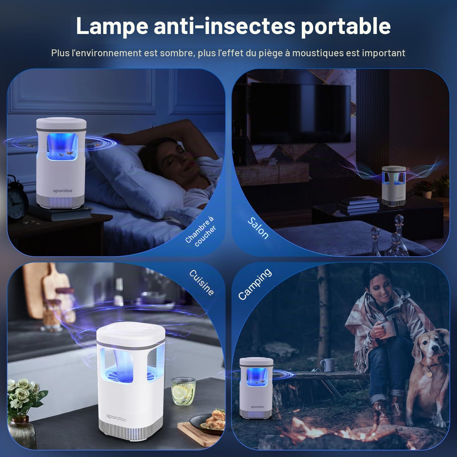 Lampe Anti Moustique Electrique,Anti Moustique Exterieur Intérieur Lampe Anti Insectes Repulsif Moustique Anti Mouche Tue Mouche Electrique Jardin Contre Les Insectes pour Camping l'usage Domestique