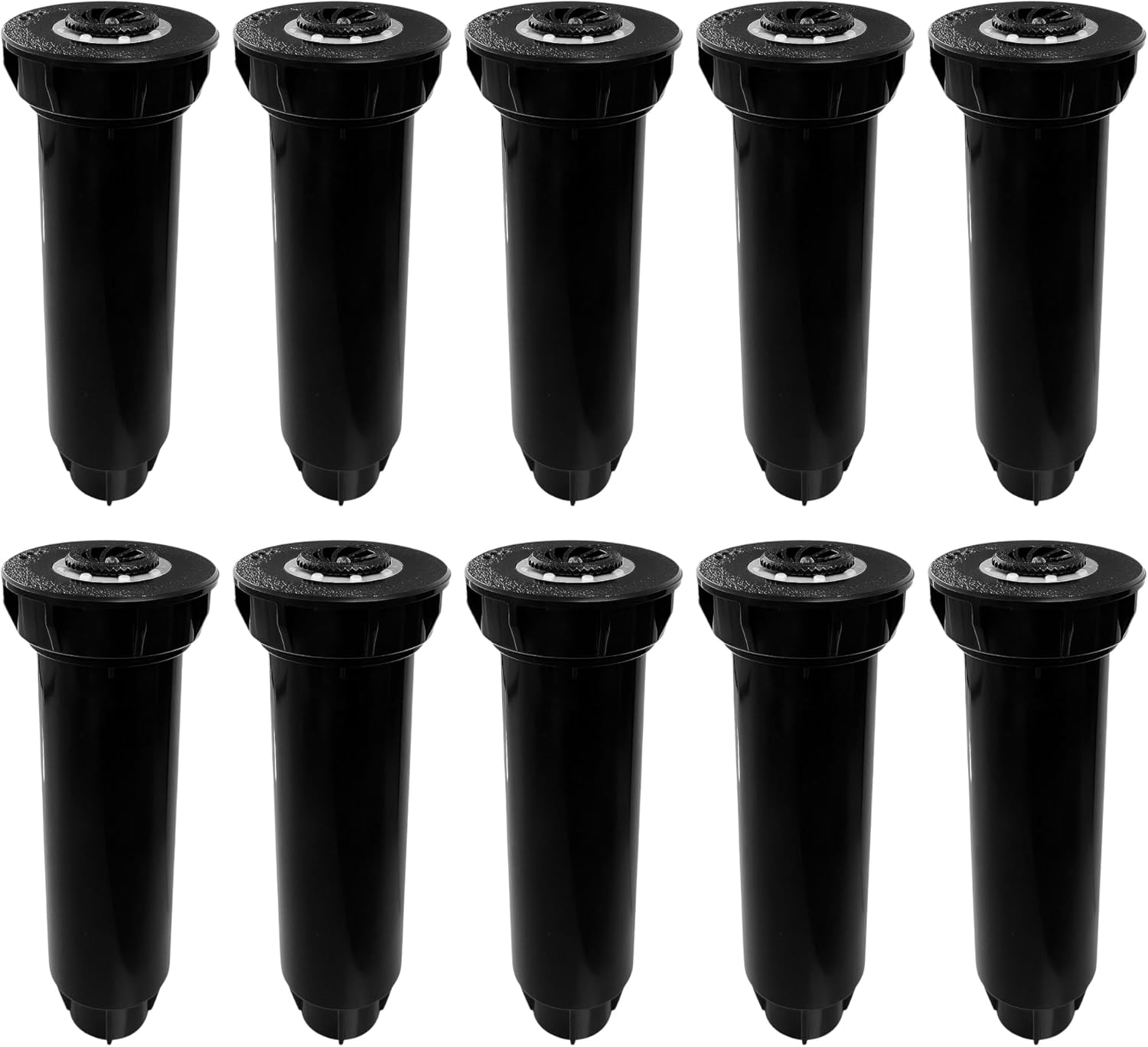 10Pcs Lawn Pop Up Sprinkler Heads Tool Irrigation Equipment Gear, 360 Degree Supplies for Garden (Black Color)