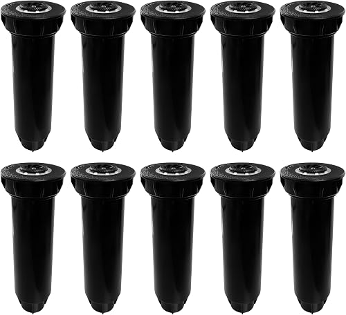10Pcs Lawn Pop Up Sprinkler Heads Tool Irrigation Equipment Gear, 360 Degree Supplies for Garden (Black Color)