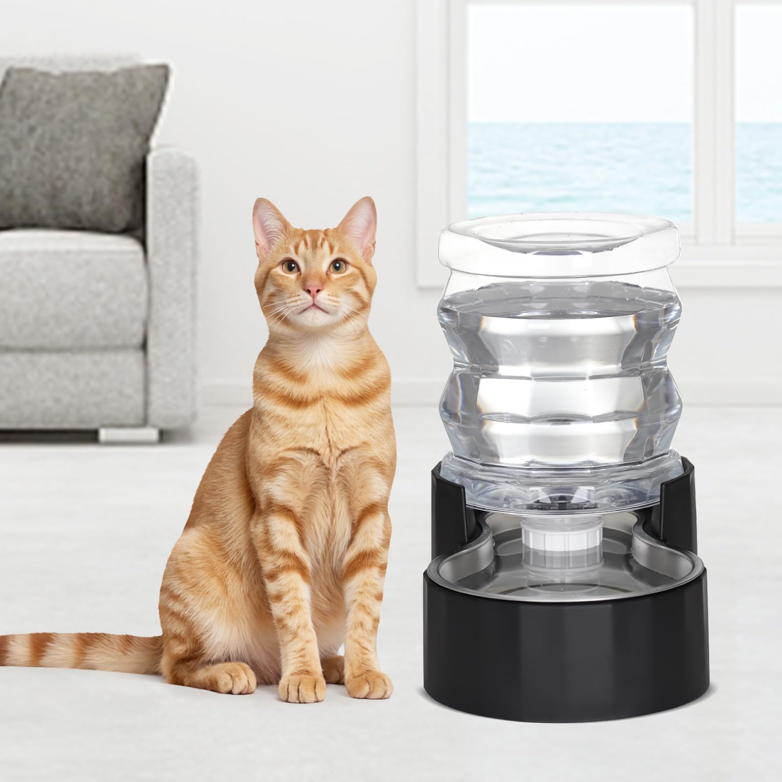 Pet Supplies : RIZZARI 4L Pet Water Dispenser with Stainless Steel