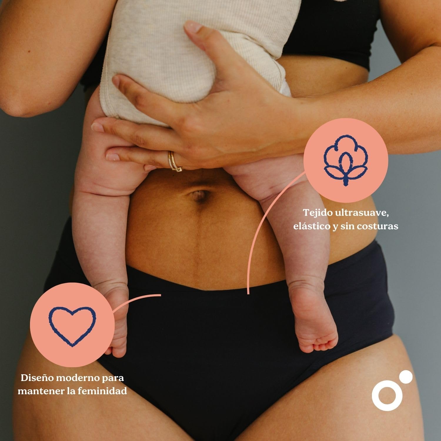 Doomoo Braguitas posparto XS/S/M: Ideal para el Postparto y Durante la menstruación, ultraabsorbente, protección Durante 12 h, Suave y elástica, imprescindible para el posparto, Color Negro
