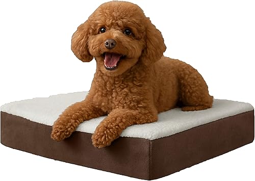 PETMAKER Cama ortopédica para perros, cama para perros de espuma viscoelástica de 2 capas con funda Sherpa lavable a máquina, cama para perros