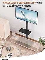 Vista 8 de Universal Floor TV Stand with Mount 80 Degree Swivel Height Adjustable and Space Saving Design for Most 27 to 65 inch LCD, LED OLED TVs, 2 Shelves
