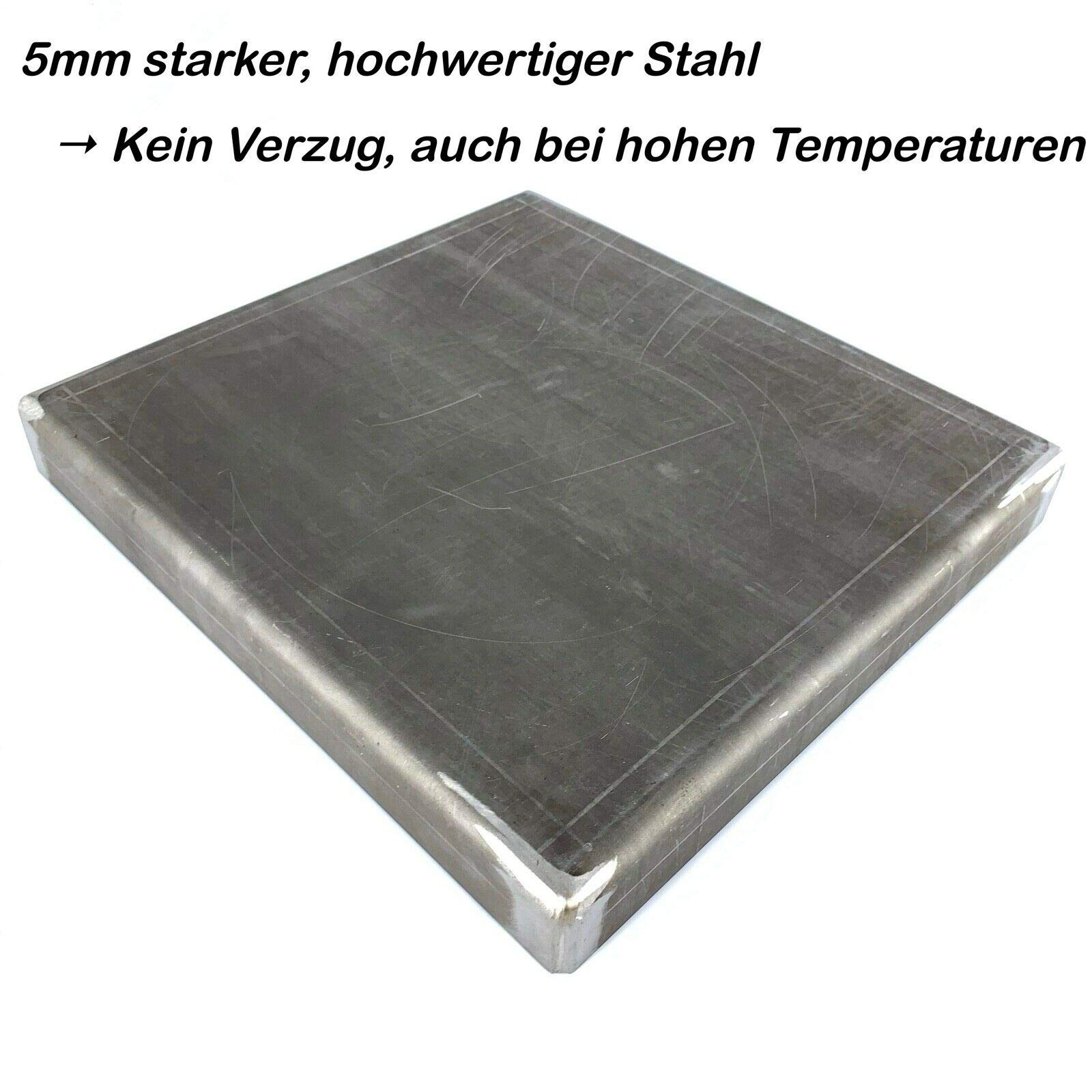 Feuerwanne Grill Stahl 5mm Feuerschale Asche Schutz Kamin Blech Zuschnitt Maß (Breite: 400 mm, Länge: 500 mm)