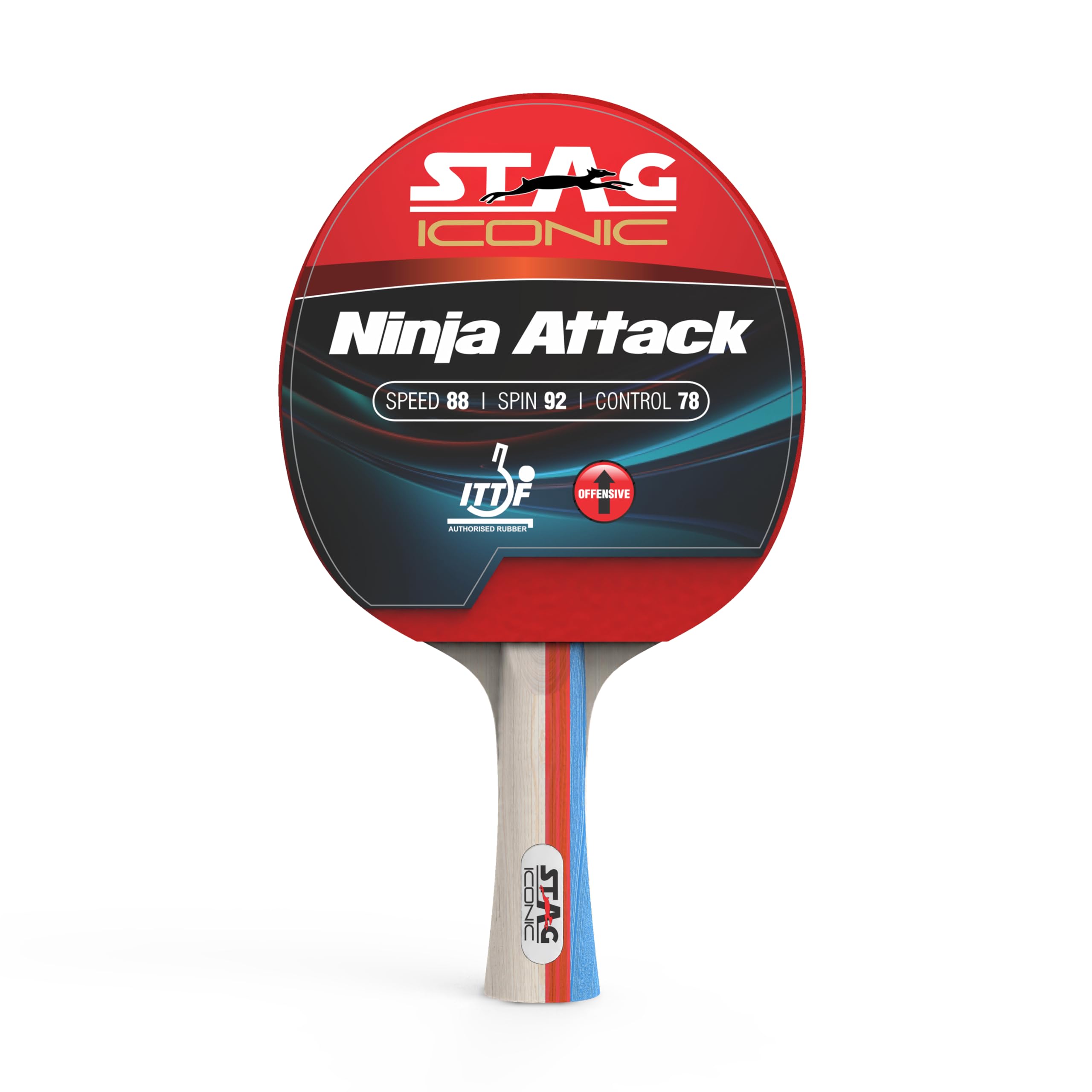 Stag Iconic Ninja Attack Advanced Series Table Tennis (T.T) Racket| Professional Training T.T Racquet to Level-Up The Performance | Custom Designed Comfortable Grip Paddle-image-35