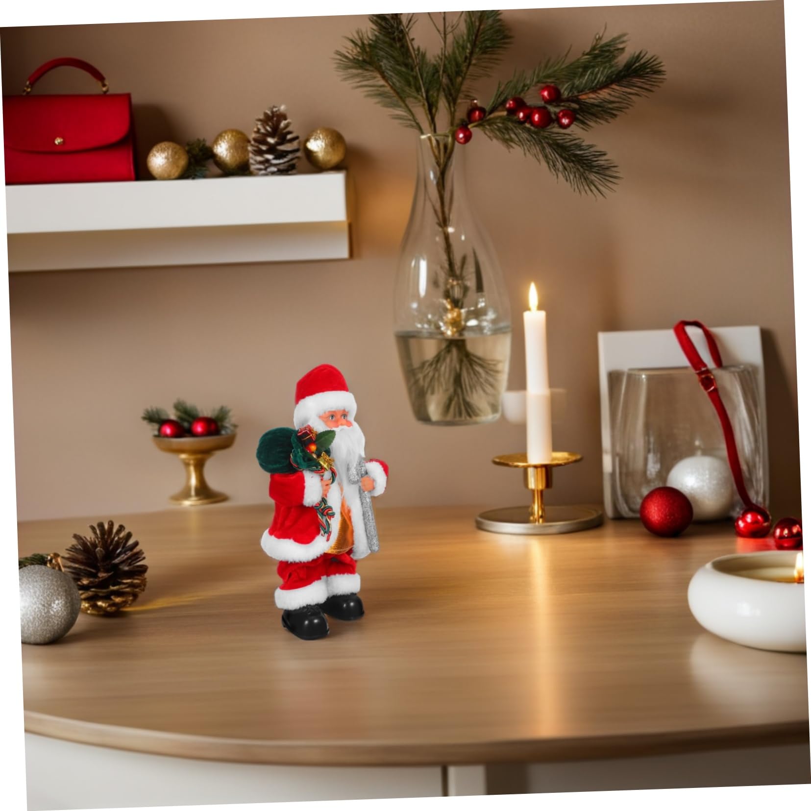 Juguete De Papá Noel Eléctrico Papá Noel Musical con Funciones Divertidas para Decoración De Fiestas Navideñas para Hecho De Material Seguro