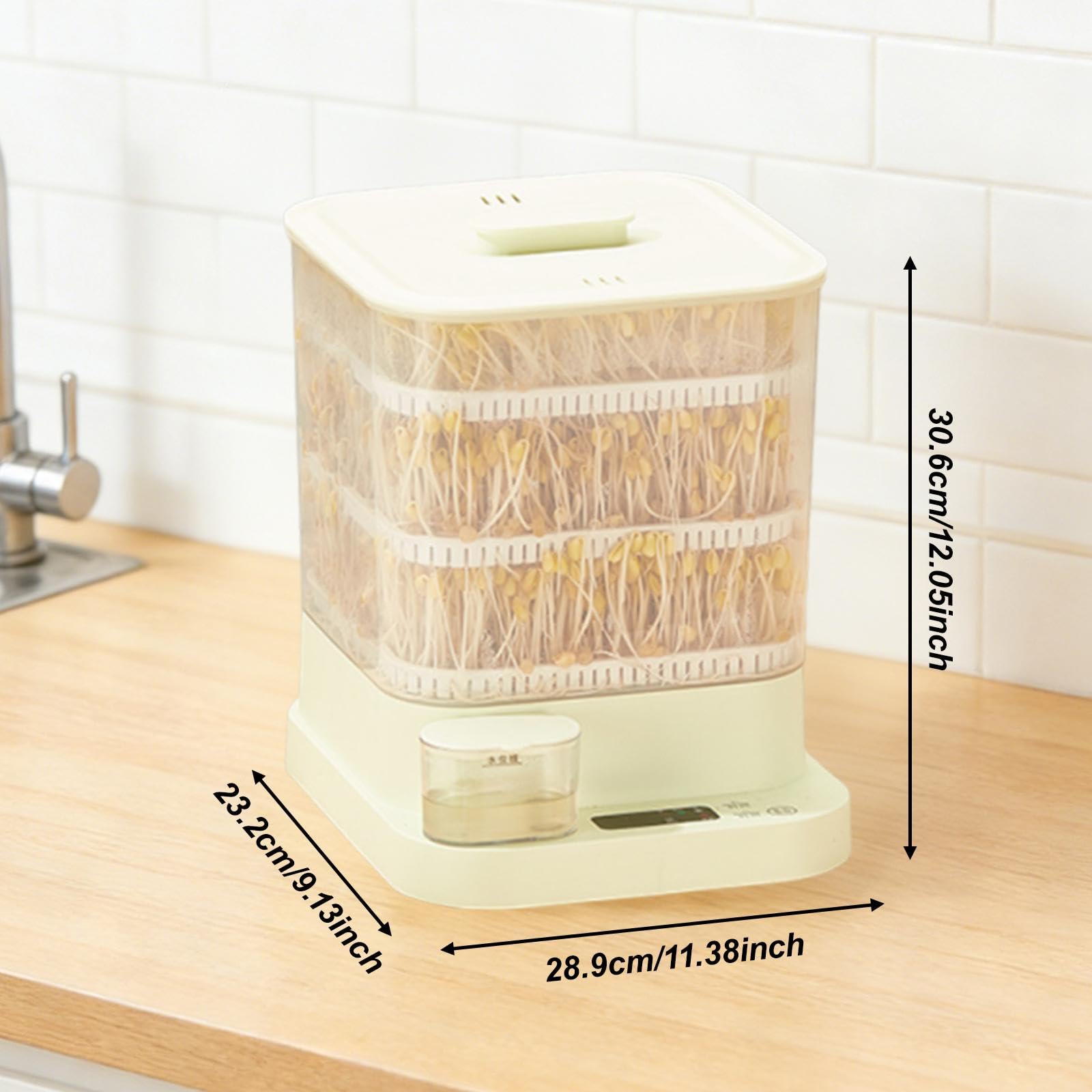 perfk Machine à germer Les graines de soja, kit de Germination, Appareil Intelligent et Polyvalent pour la Maison, 3 Modes saisonniers, yaourtière pour