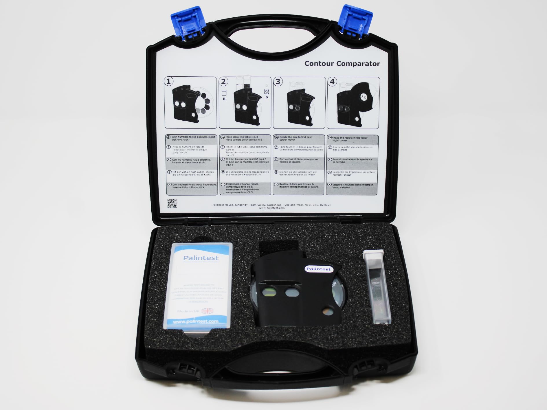 Palintest - Chlorine Comparator Kit | Range 0-250mg/l | Includes DPD3 Tablets | Ideal for Swimming Pools & Water Testing | Alkalinity & Bromine Tester Compatible