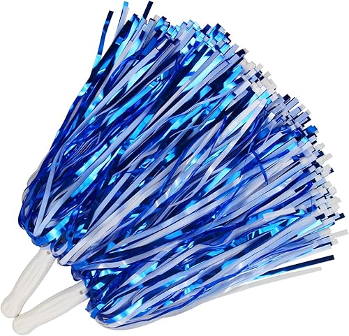 Miniatura 51 de Hooshing 12/24/100 pompones de animadora de papel metálico con asas de plástico para rooters, escuadrón de animación, deportes de espíritu