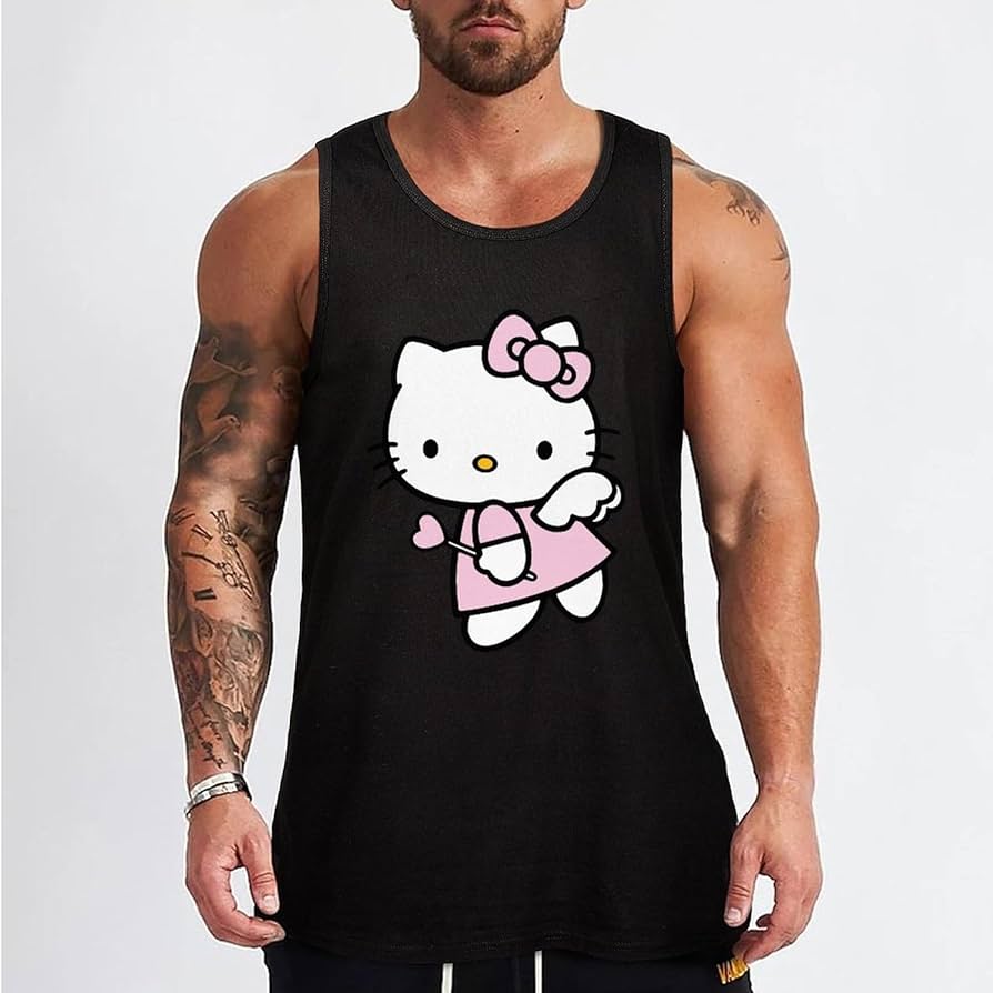 HelloKitty　ノースリーブシャツ　130 Hello Kitty Strawberries Sleeveless White Women's Ribbed