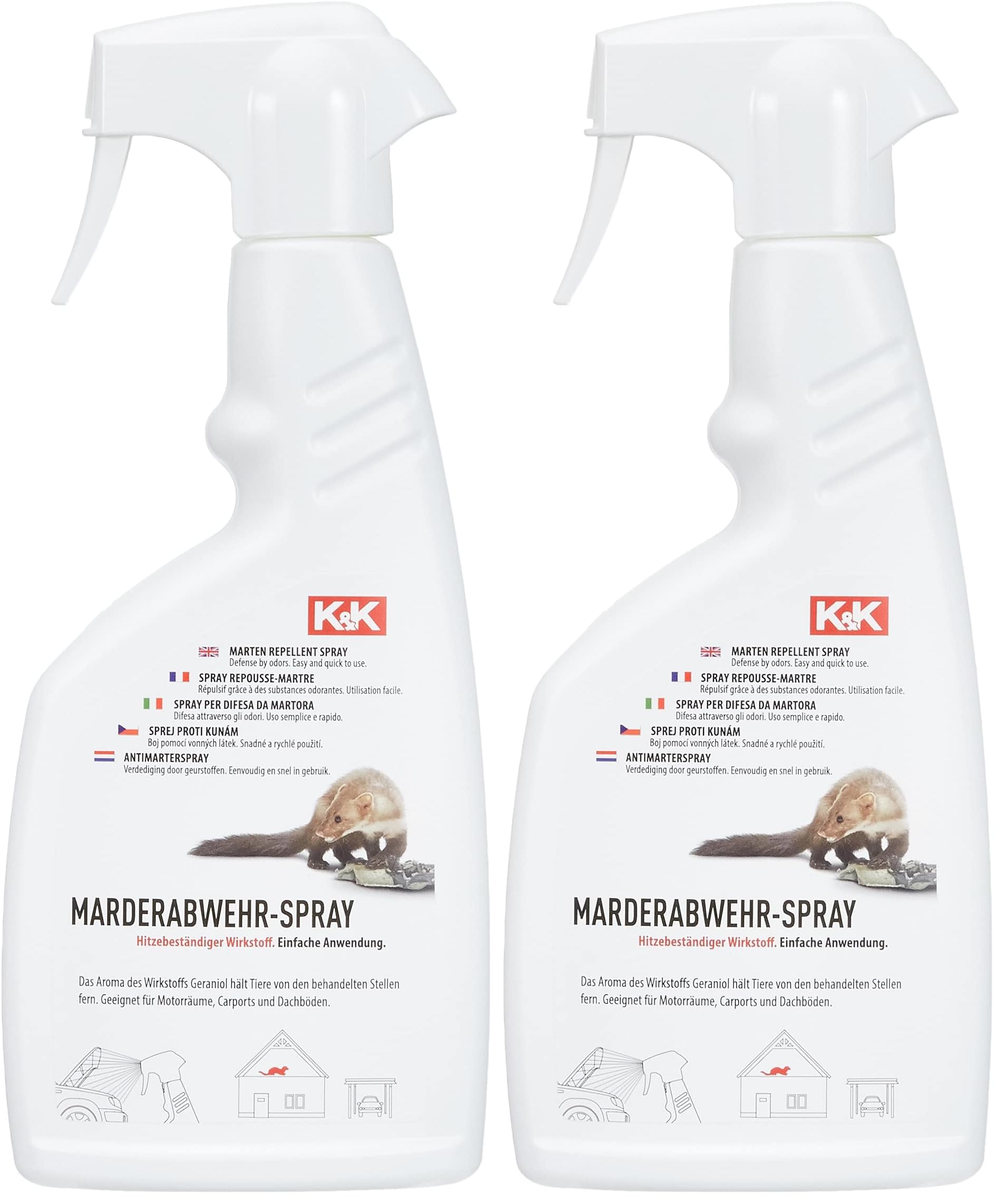 Espray repelente de martas y roedores Cartrend 00500 de 500 ml, paquete doble de 2 unidades