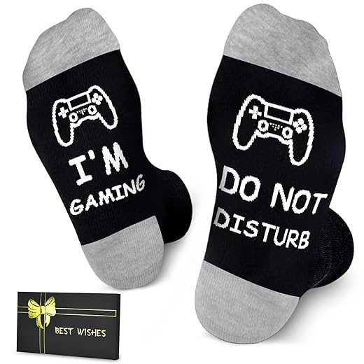 Birthday Gifts for Men Teen Boys, Valentines Day Gift for Him Boyfriend Husband, Do Not Disturb I'm Gaming Funny Gamer Socks
