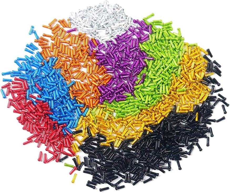 100 Stück Fahrrad Endkappen Bunt - Aluminium Endhülsen Für Brems- & Schaltzüge