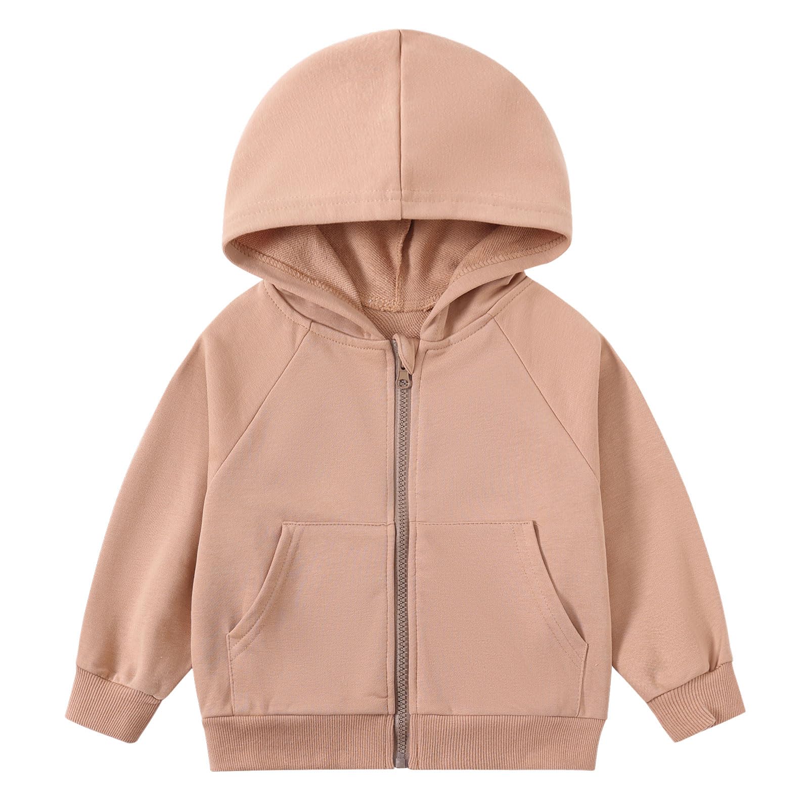 Unisex Kids French Terry Full-zip Hoodie Sweatshirt Boys Girls Casual Outfit Jacket (18M-8Y)
