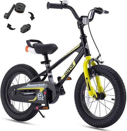 Miniatura 35 de RoyalBaby Kids Bike Freestyle Classic & EZ Balance Pedal Switchable Bicycle, 12 14 16 18 Inch, 3-10 Years Toddler to Big Kids Verde