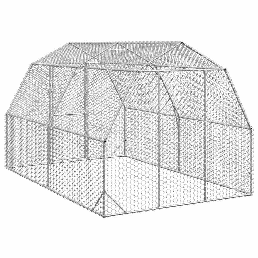 Gallinero transitable 2,5 x 4 x 2,25 m – Recinto de acero galvanizado para aves de corral – 10 m² Gran recinto para animales pequeños con puerta con cerradura para pollos, patos y gansos