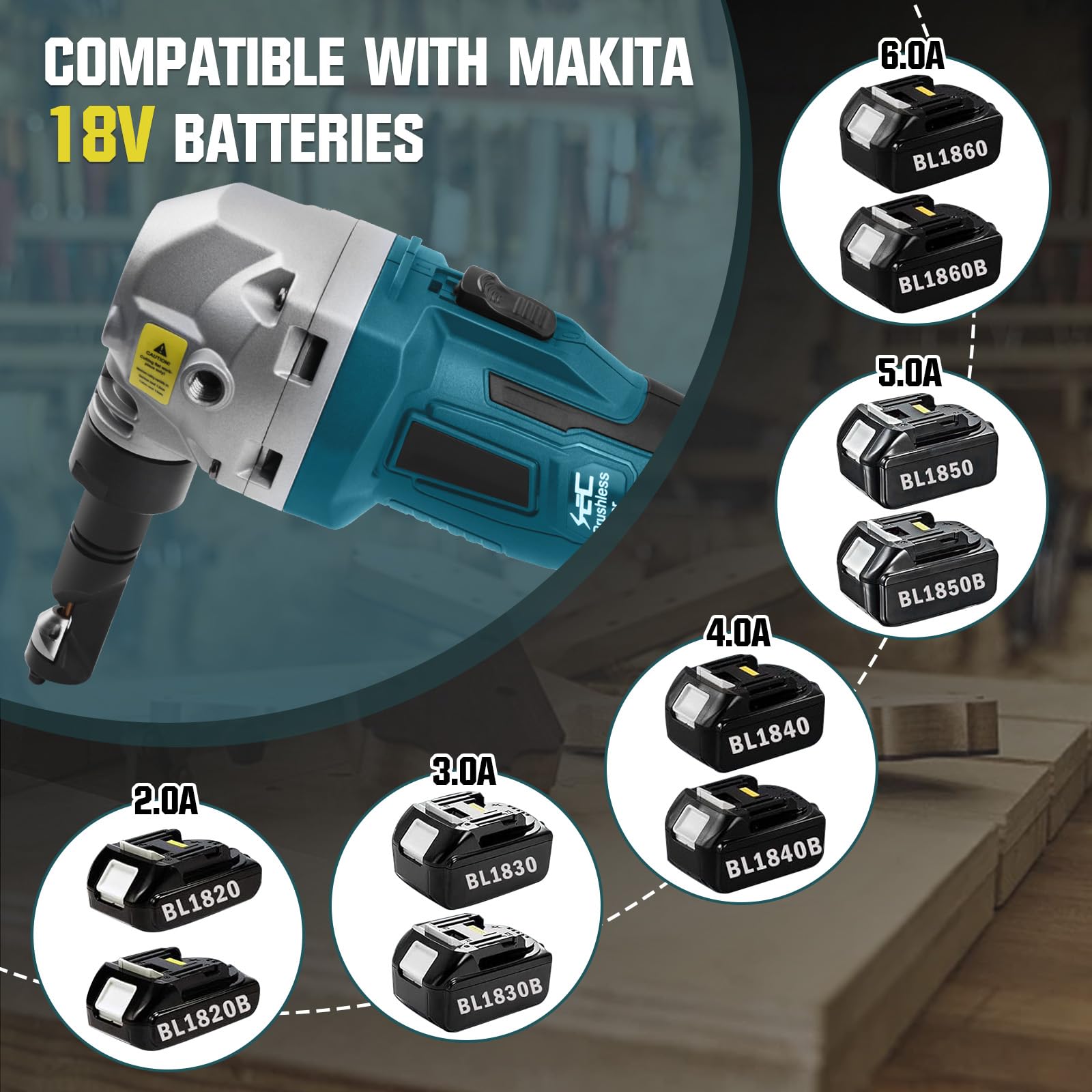 Cortador de metal inalámbrico para batería Makita