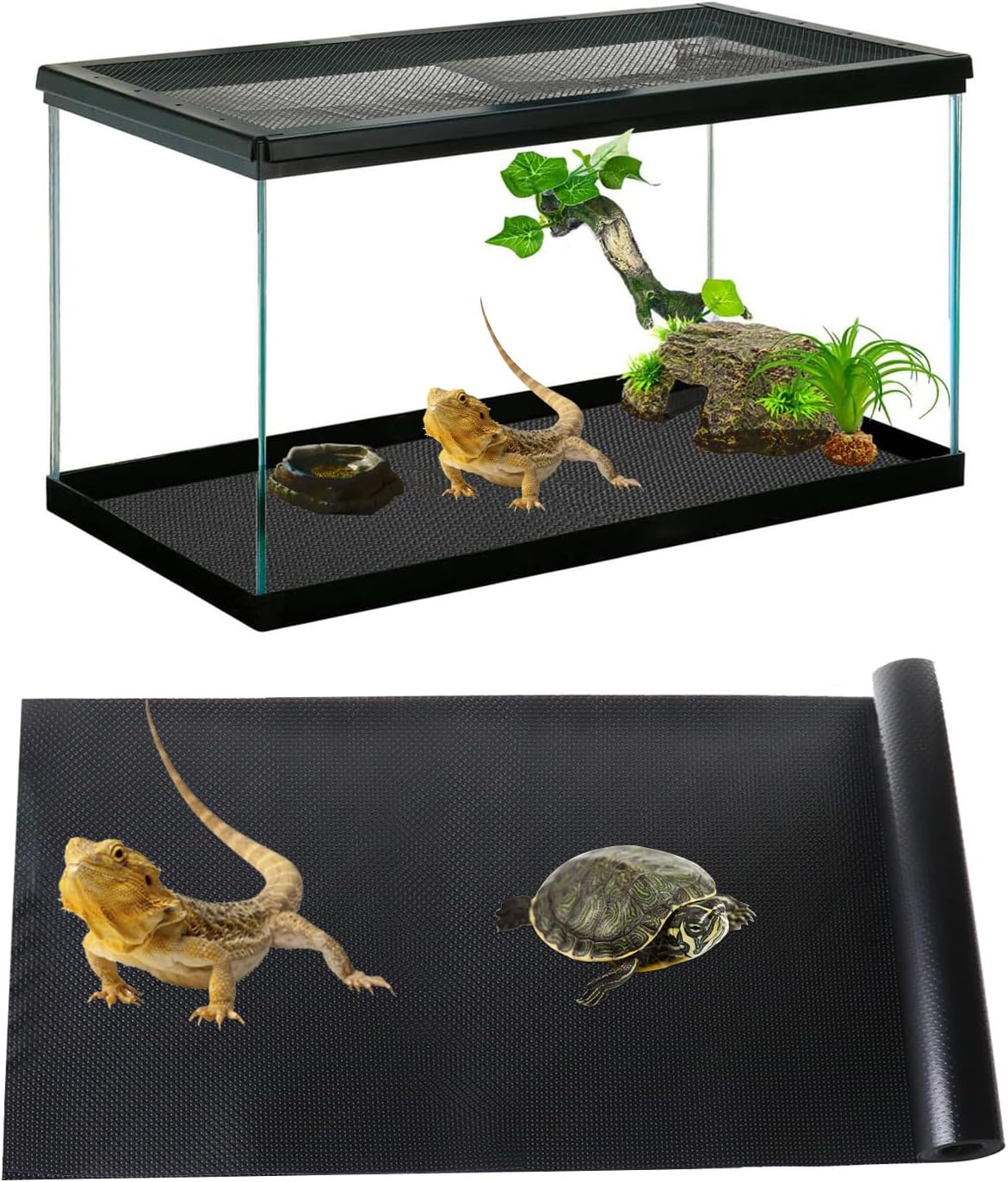 SORWATEE Reptile Substrate Mat Terrarium Carpet, NonAdhesive Reptile Terrarium