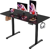 Vista 20 de Furmax Escritorio eléctrico de pie, 59 x 24 pulgadas, escritorio ajustable de altura con ruedas, escritorio de computadora de oficina en casa