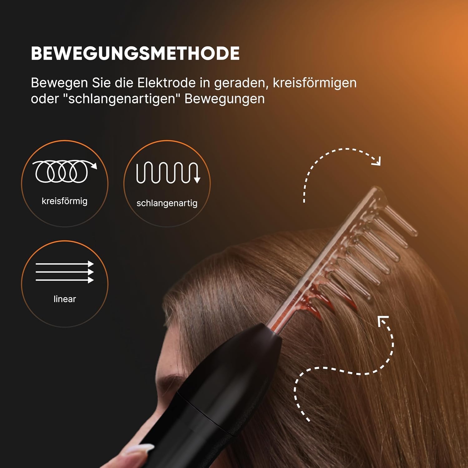 DARSONVAL Premium: Hautverjüngung, Haarregeneration, Aknebehandlung, Faltenreduktion, Physiotherapeutisches Gerät, Hochfrequenz Gesichtsgerät (Schwarz)