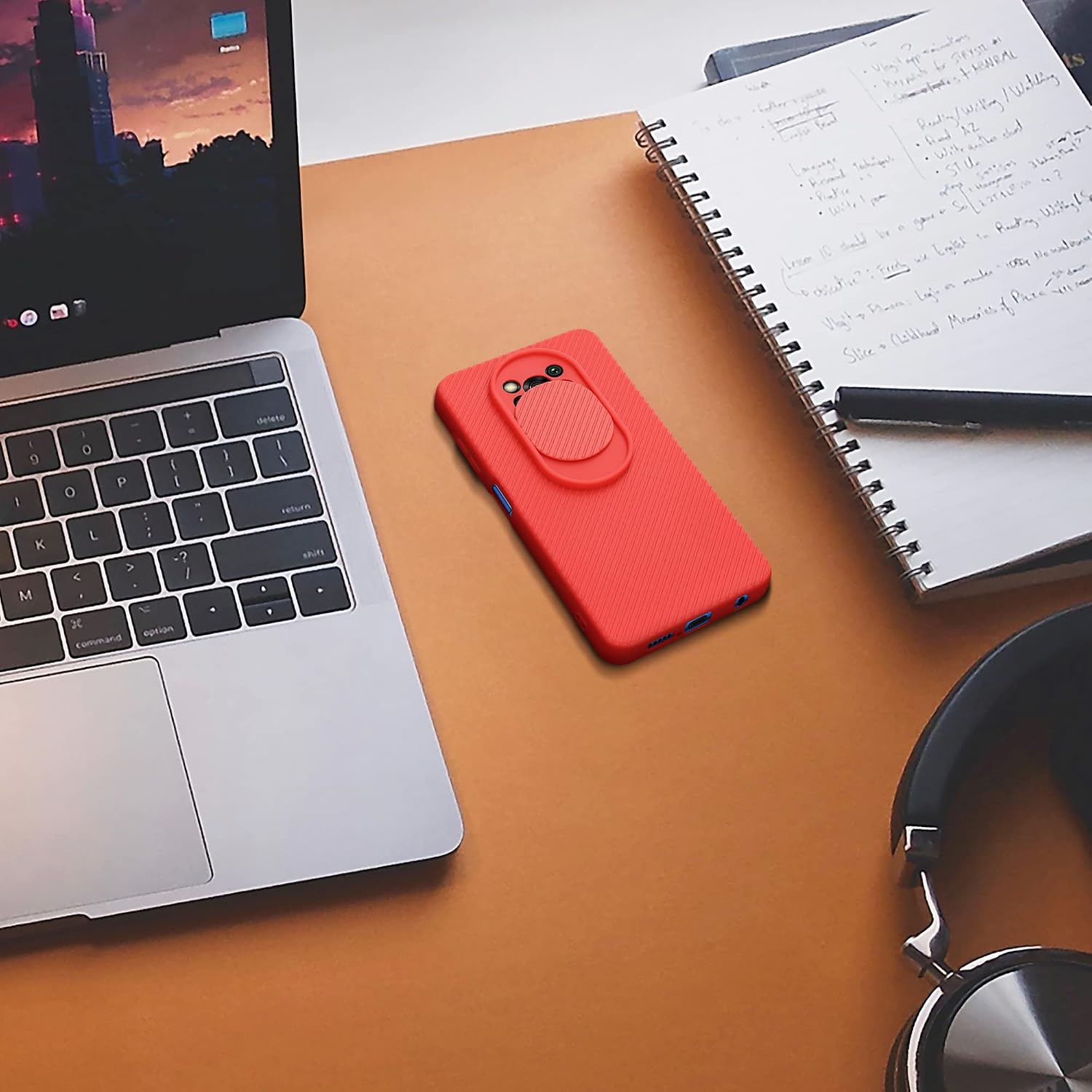 kwmobile Case Compatible with Xiaomi Poco X3 NFC/Poco X3 Pro - Soft TPU Phone Cover with Camera Lens Protector Slider - Red