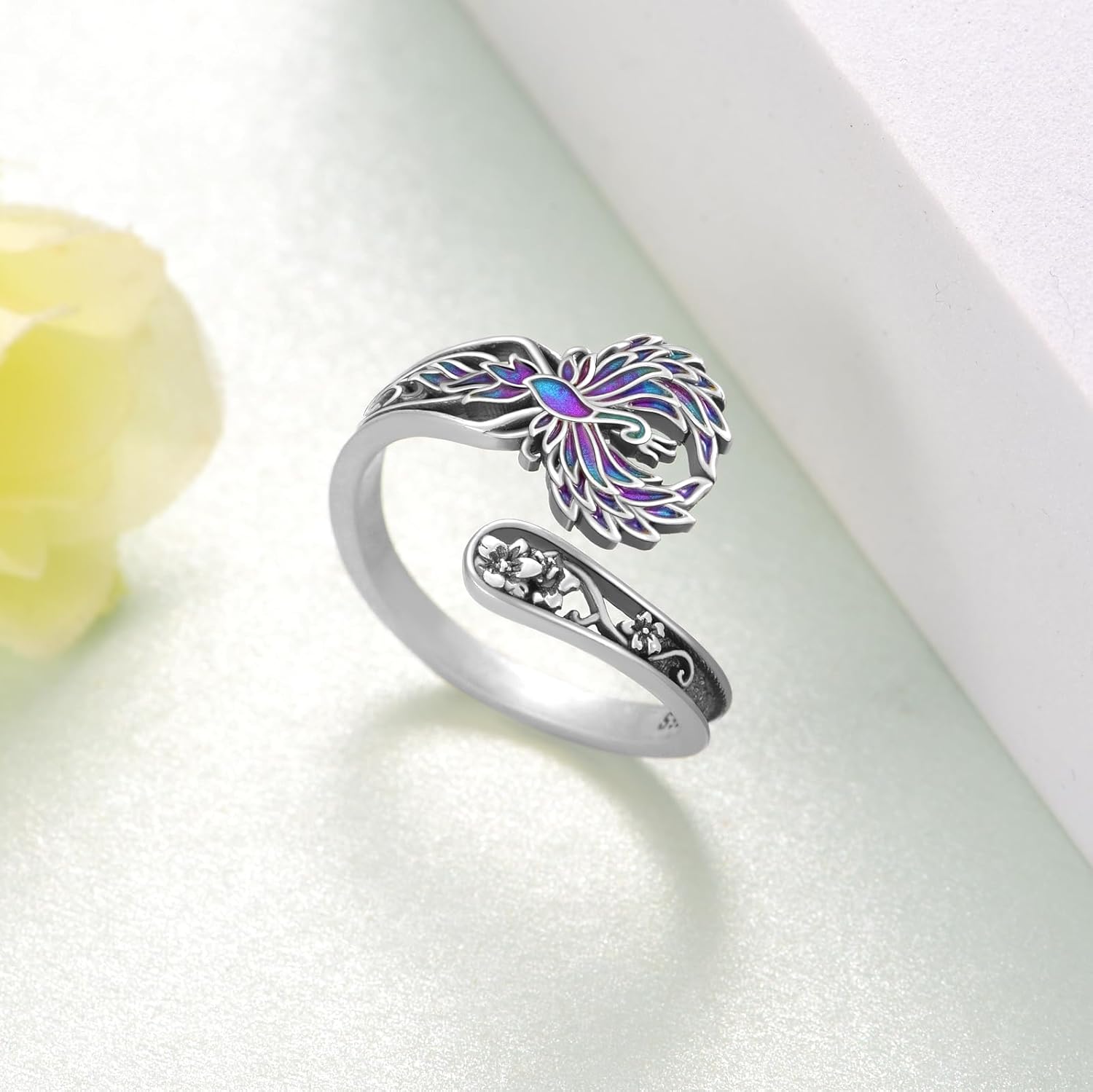 Thumb Rings for Women 925 Sterling Silver Phoenix Ring Adjustable Thumb Ring Phoenix Jewelry Gifts for Women - Image 3