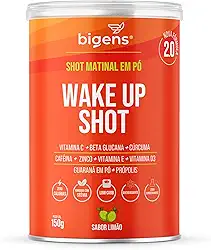 Wake up shot, vitamina c, própolis, gengibre, cúrcuma, guarana e zinco, Sabor Limão, 150g, Bigens (Unidade)