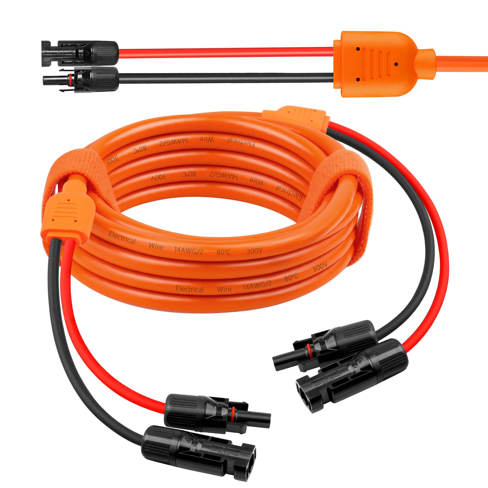 Solar Panel Extension Cable 10FT - MOOKEERF 10AWG+14AWG Solar Wire with Female & Male IP68 Waterproof Connector for RV, Photovoltaic Systems, Home, Boat, Solar Panels, Car-image-45