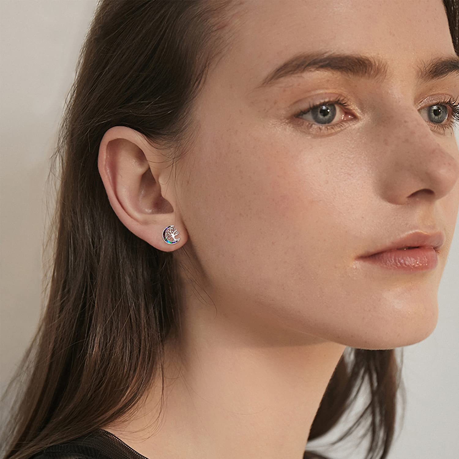 TANGPOET Baum des Lebens Ohrringe für Frauen 925 Sterling Silber Lebensbaum Ohrstecker, Schmuck Geschenk für Damen Mädchen Mutter