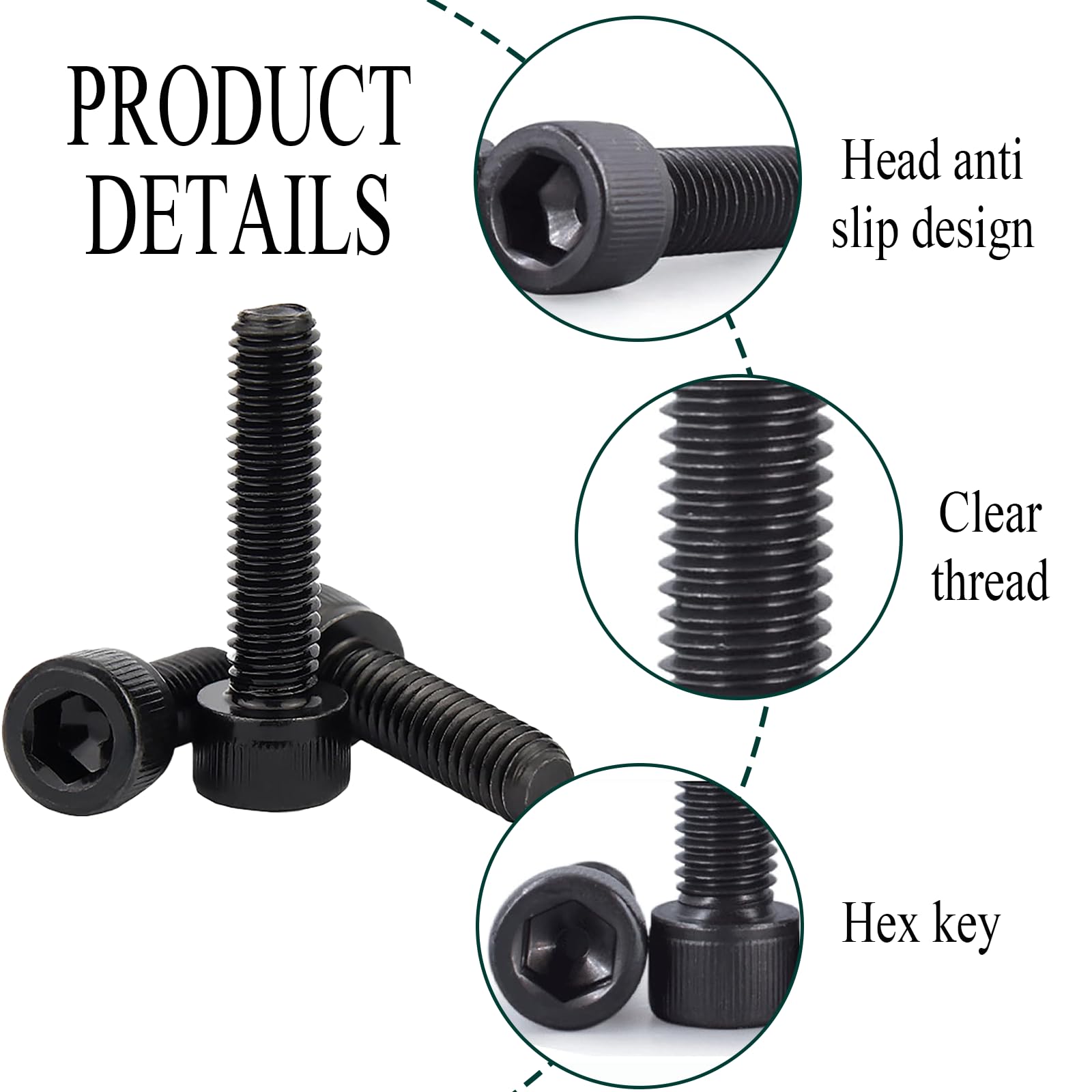 20pcs Black Socket Cap Head Screws - Image 3